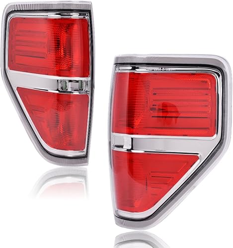 PIT66 Luces traseras, compatibles con Ford F150 2009 2010 2011 2012 2013 2014 Conjunto de luces de freno traseras izquierda y derecha, lente roja