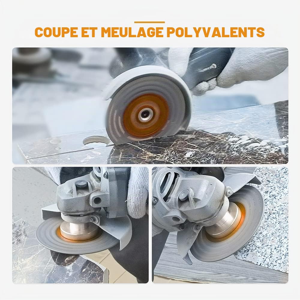 Disque Diamant 125mm BRSCHNITT Lame de Meulage de Coupe de Diamant pour Coupe et Meulage Pierre Granit Marbre Tuile（Lot de 2）
