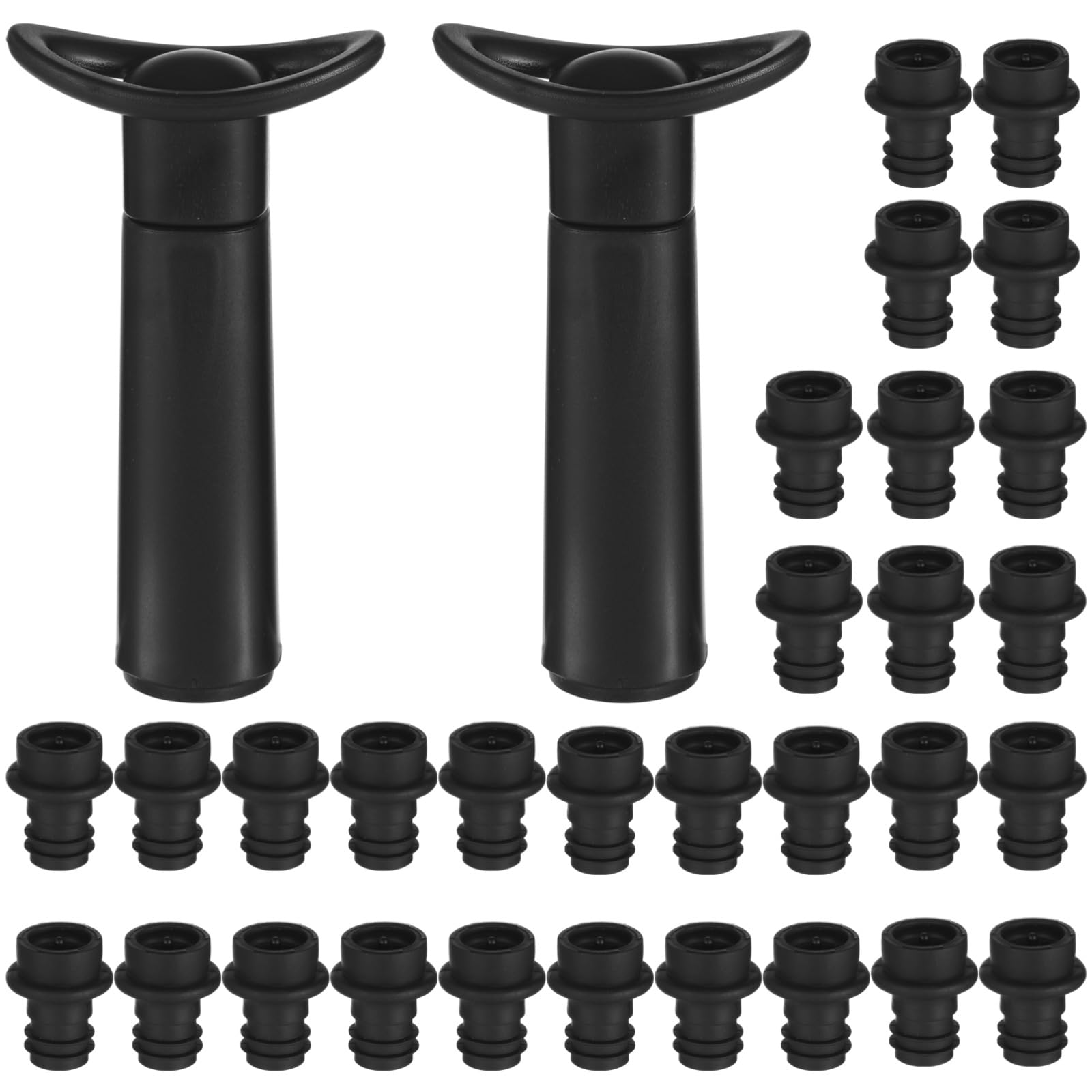 Juego de 32 bombas de vacío para ahorro de vino, con 2 bombas y 30 tapones, conservadores de vino reutilizables, protectores de botellas, selladores de botellas para cocina, fiesta