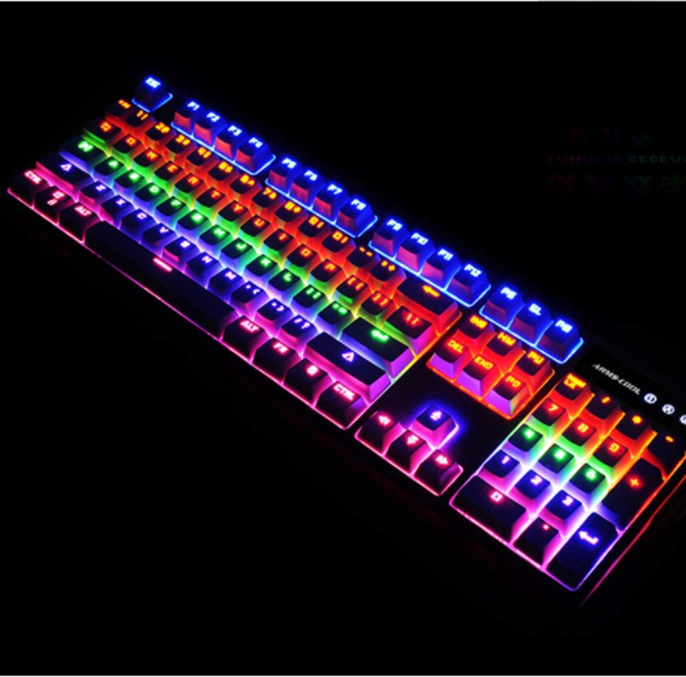 Yanghao Verde Albero Tastiera Meccanica 104 Chiavi RGB LED Backlight USB Wired Gaming Keyboard Polvere e la fuoriuscita Resistente per PC/Ufficio/Gamer