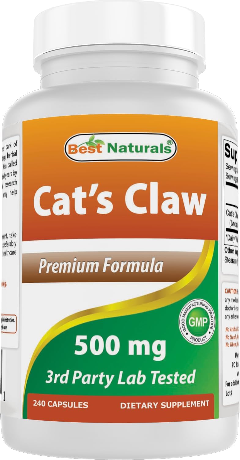 Best Naturals Cat's Claw Capsule, 500 mg, 240 Count