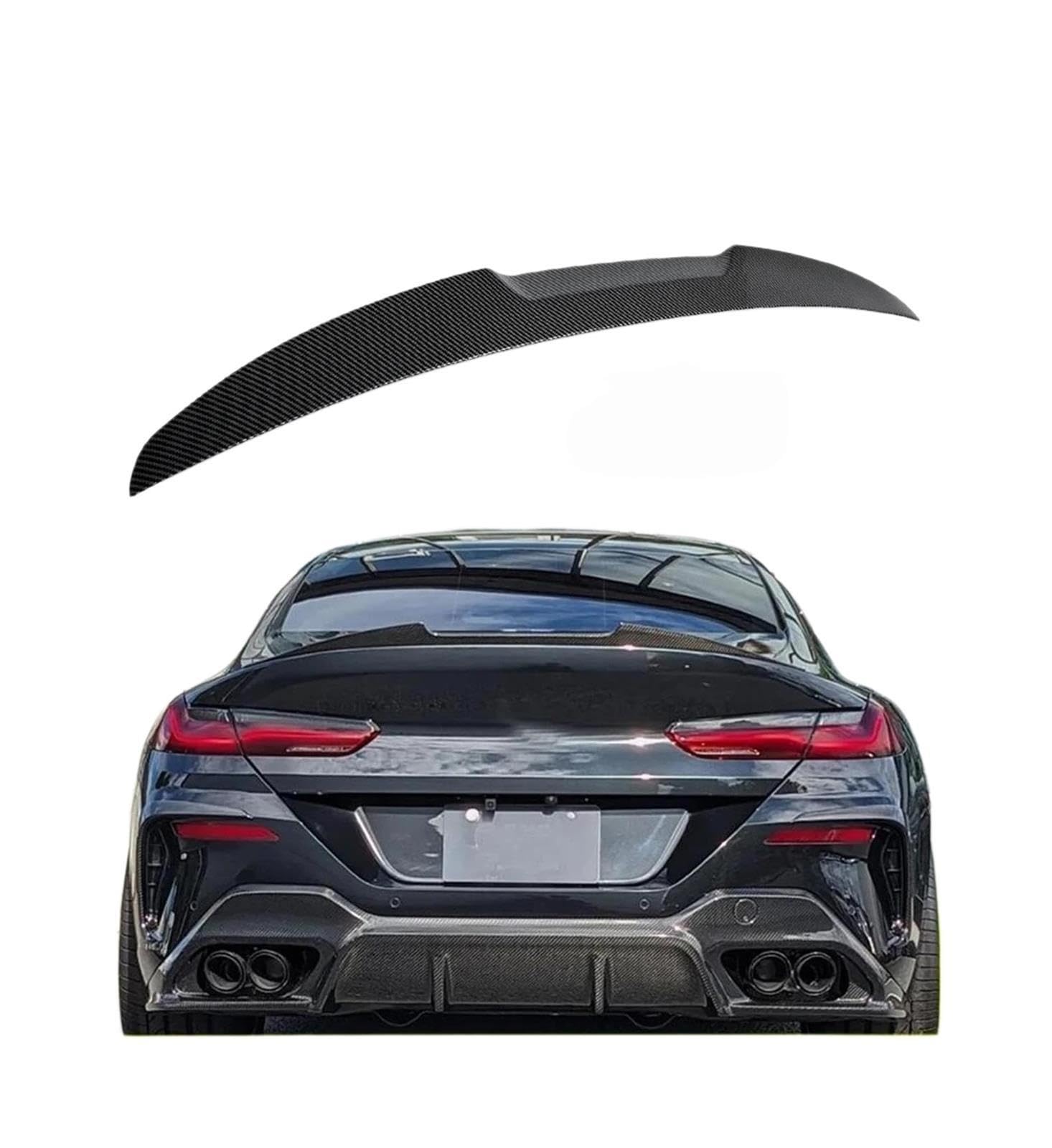 Tylne skrzydło spojlera kompatybilne z BMW serii 8 G16 840i 4D Gran Coupe 2018-2024 styl M4 tylne skrzydło 2 kolory opcje(Carbon Fiber Look)