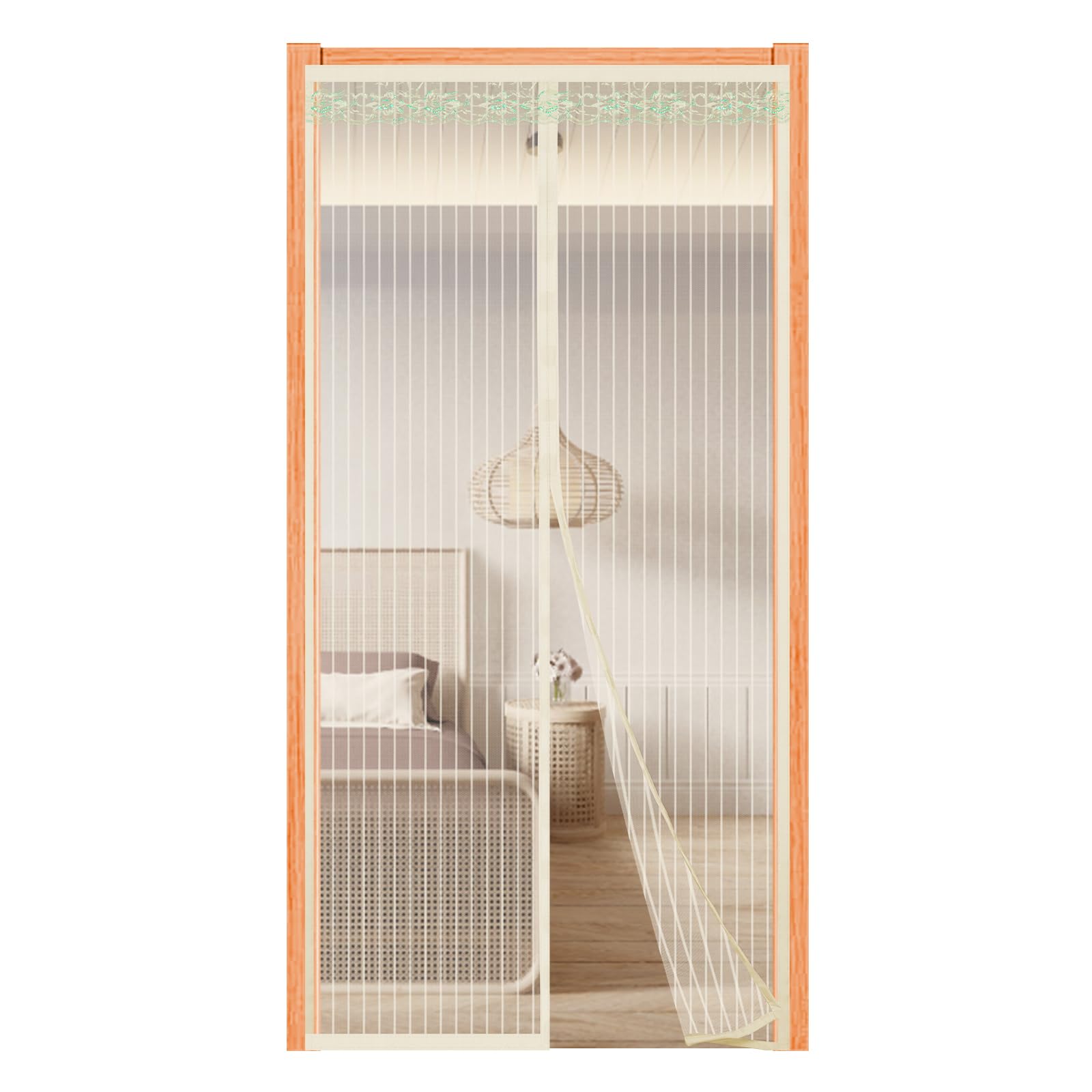 Moustiquaire Porte Magnétique 235x250cm Noir Rideau