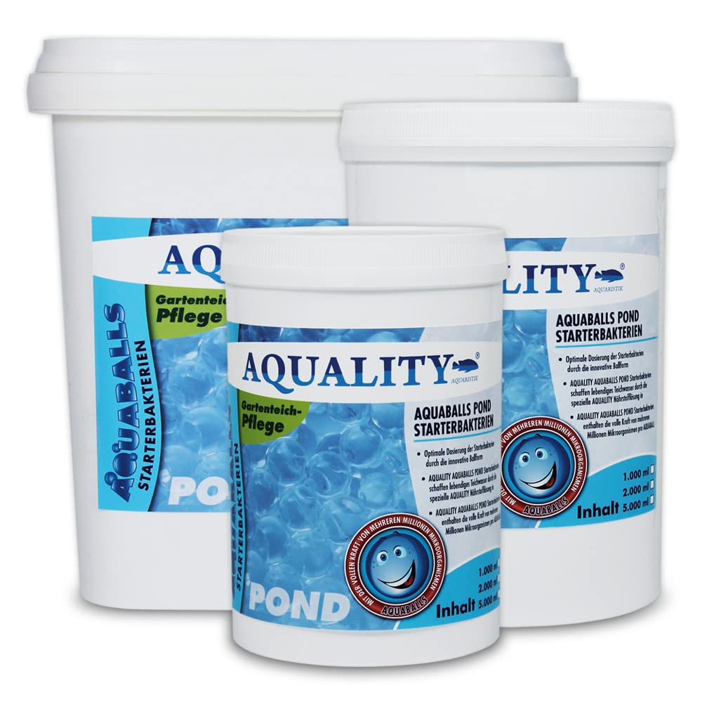 AQUALITY Gartenteich AQUABALLS Pond Starterbakterien (Optimale Dosierung - Millionen effektive Mikroorganismen und nützliche Starterbakterien), Inhalt:5 Liter