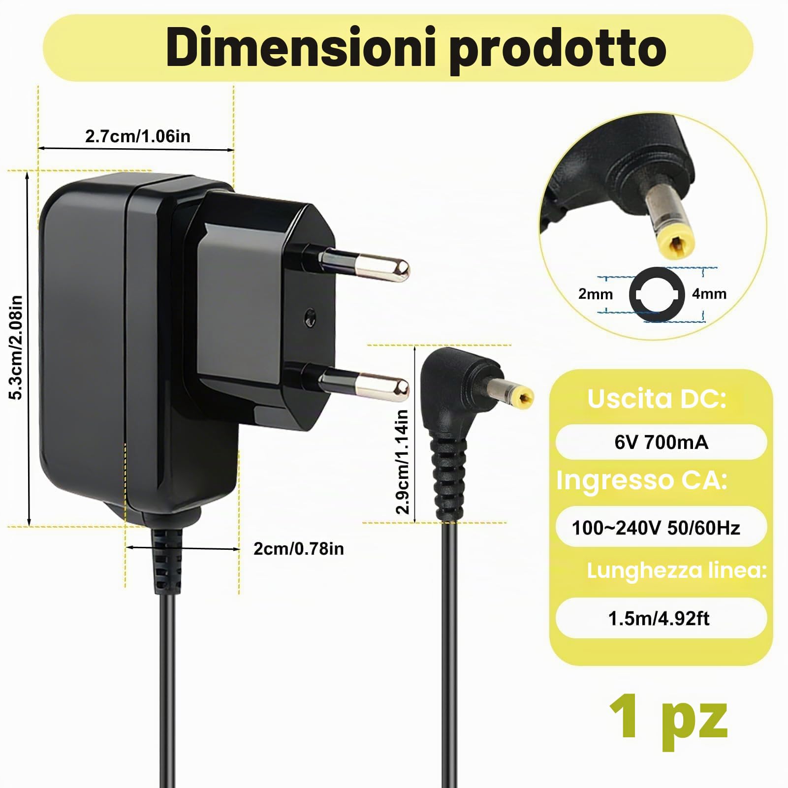 6 V Alimentatore 6 V Caricatore Tensiometro per Omron HHP-CM01 M2 M3 M4 M6 M7 M2 Basic, M3 Comfort, M7 Intelli IT, X2 X3 X4 X6, X2 Basic, X7 Smart Charger Adattatore di alimentazione per Omron