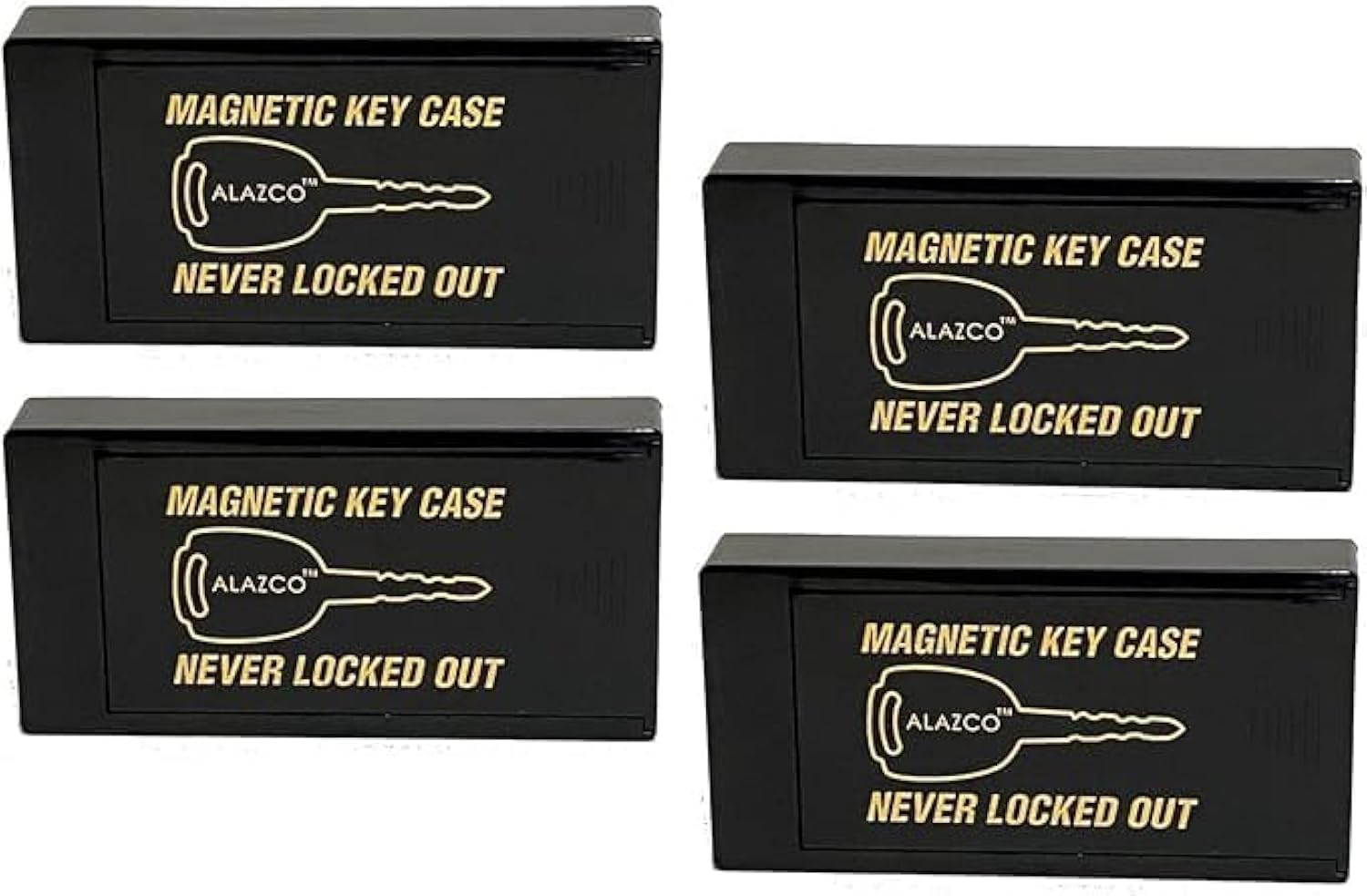 4 JUMBO Hide A Key Holder Magnetic Under Car Spare Keys House Shed RV Boat Truck Office Storage Valuables Tracking Large ABS Case Premium Magnet