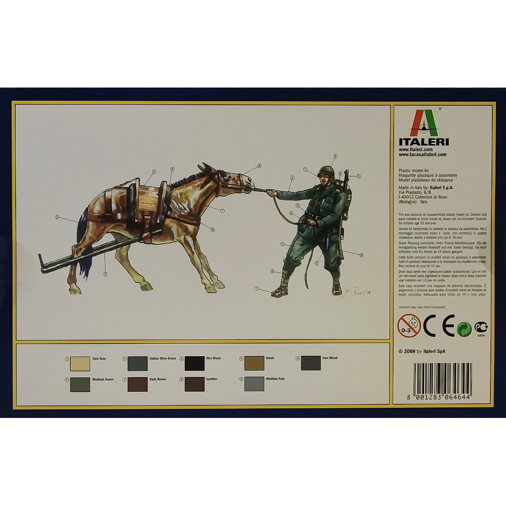 Italeri Horse Drawn Breda 20 Gun/65 Mod.35 w/Soldiers 1/35