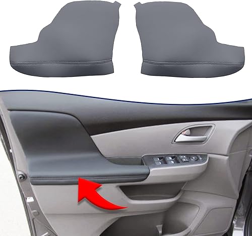 Reemplazo de la cubierta del reposabrazos del panel de la puerta del automóvil para Honda Odyssey 2011-2017, borde de cuero de vinilo, funda de