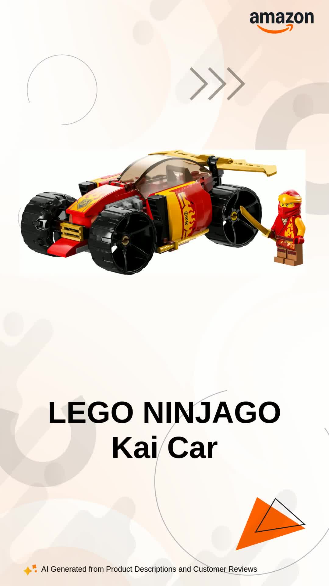 LEGO NINJAGO Kai's Ninja Race Car EVO 71780 Building Toy Set