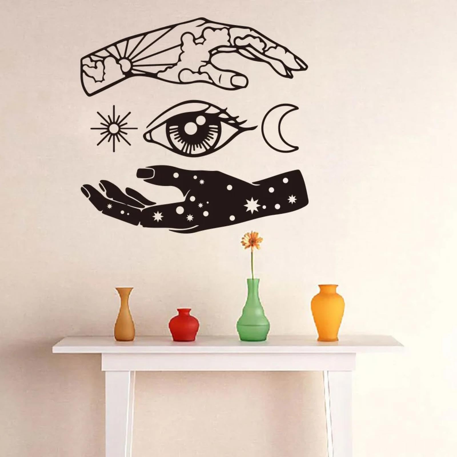 YOUOUSI Eye, Hand, Moon, Star, Sky, Cloud, wall Decal, Space, Hand, Bedroom, Living Room, Sofa, Children's Room, Nursery, Art Decal