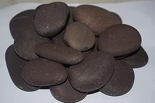 Gardenx - We Are In The Garden Design Stones Chocolate Color Flat Pebbles for Aquarium and Out Door Garden 1Kg