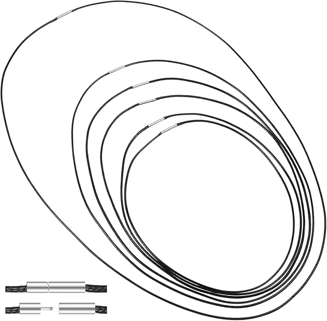 6 Stück Lederhalsband Set mit Verschluss - 1.5mm Breit für Männer & Damen