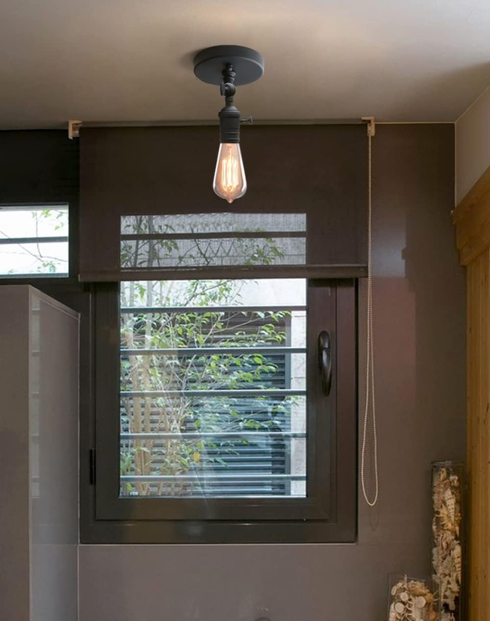 PERMO Minimalist Single Sconces Socket 1- Light Wall Sconce Lighting with On/Off Switch (Matte Black)