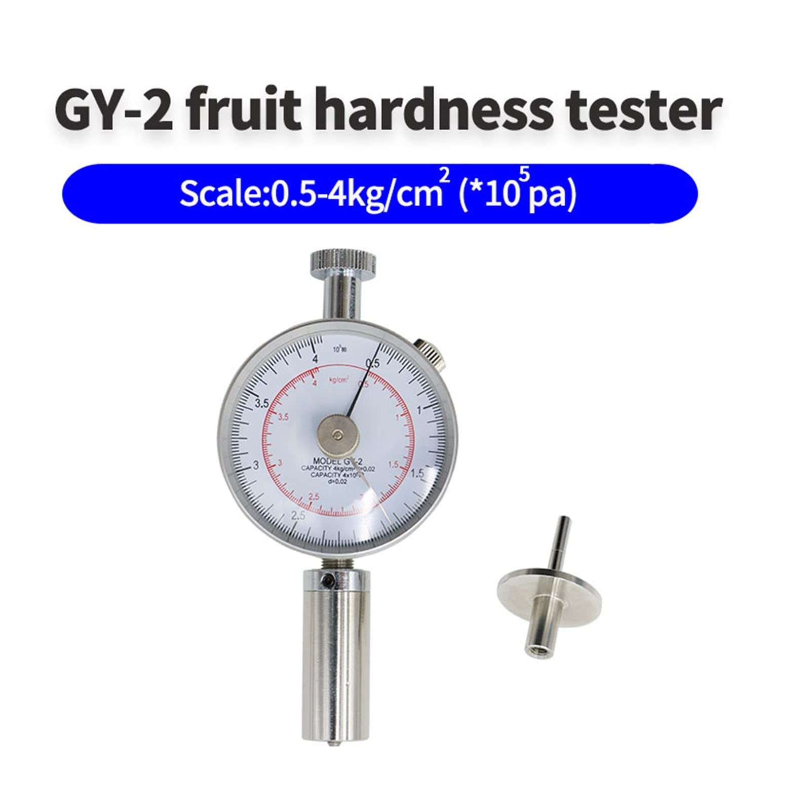Härteprüfer, GY-1 / GY-2 GY-3 Zeiger Fruchthärtel Tester Fruchtsklerometer Penetrometer Durometer for Äpfel Birnen Trauben Orangen(GY-2)