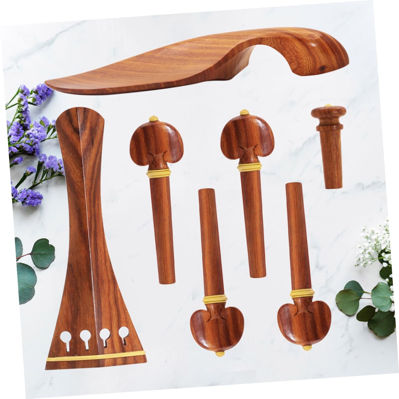ibasenice 2ensembles Kit Rechange De Jujubier Pour Violon Mentonnière Tendeur Chevilles Et Embout De Queue Accessoires Pour De Violon