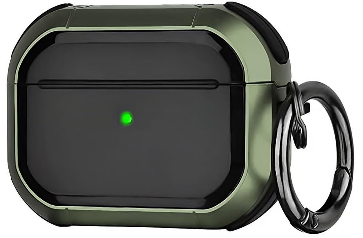 KHR Rugged Armour Case Cover Compatible with AirPods Pro 3rd Generation (2025), Hard Eggshell Protective Case with Metal Keychain for AirPods Pro 3 (Green)-image-25