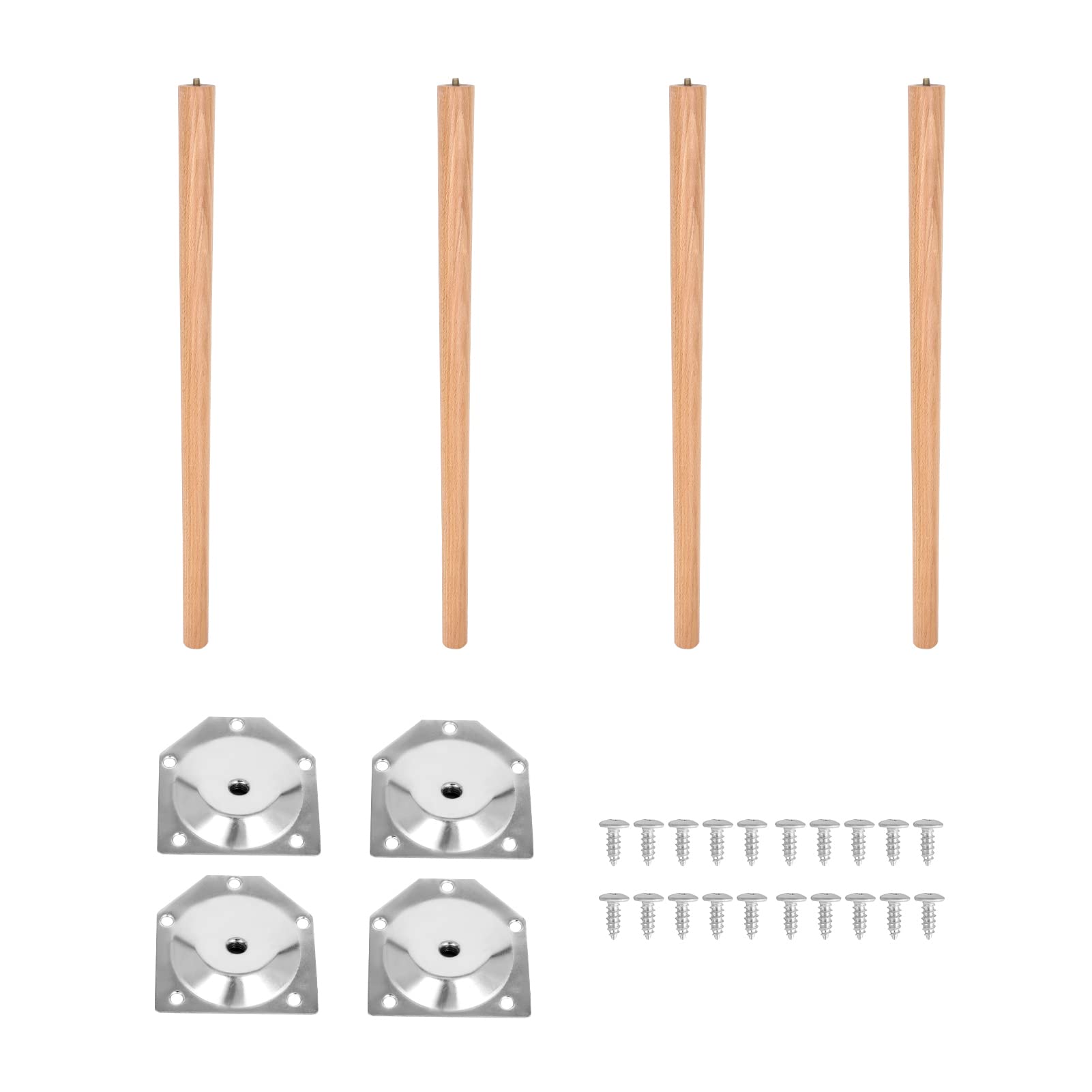 Holdfiturn 4Pcs Wooden Furniture Legs 69cm Wooden Table Legs Replacement Armchair Cabinet Feet Dresser Sofa Table Chair Cabinets Legs(Beech)