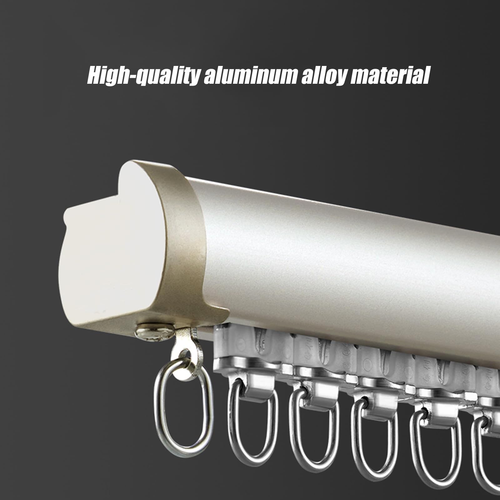 Binario Per Tende In Lega Di Alluminio, Asta Per Tende Da Parete, Con Anelli Di Sospensione In Acciaio Inossidabile, Adatto Per Camere Da Letto/soggiorni(Apricot1,1.9m(6.2ft))
