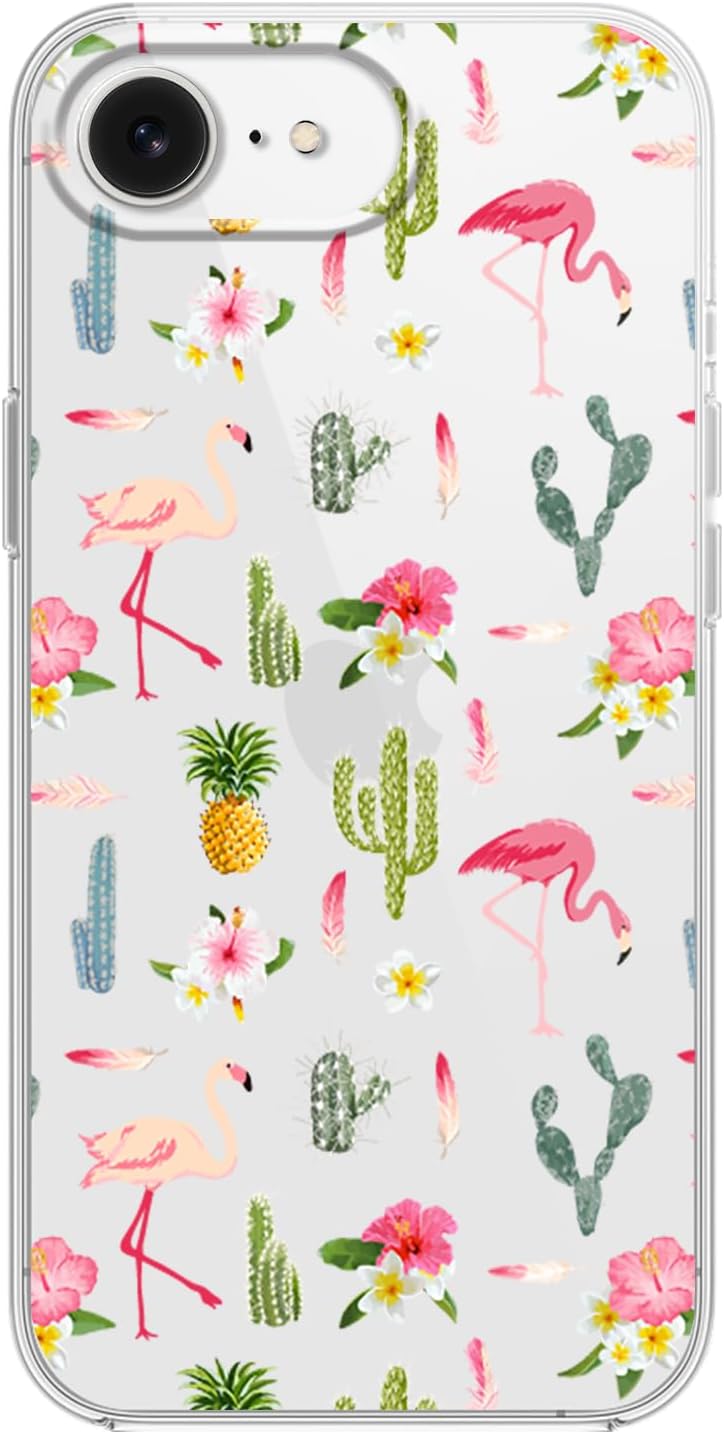 FancyCase Compatible with iPhone 17e Case/iPhone 16e Case (6.1inch)-Cool Skull Design with Retro Roses Pattern Flexible TPU Protective Clear Case (Skull Roses)