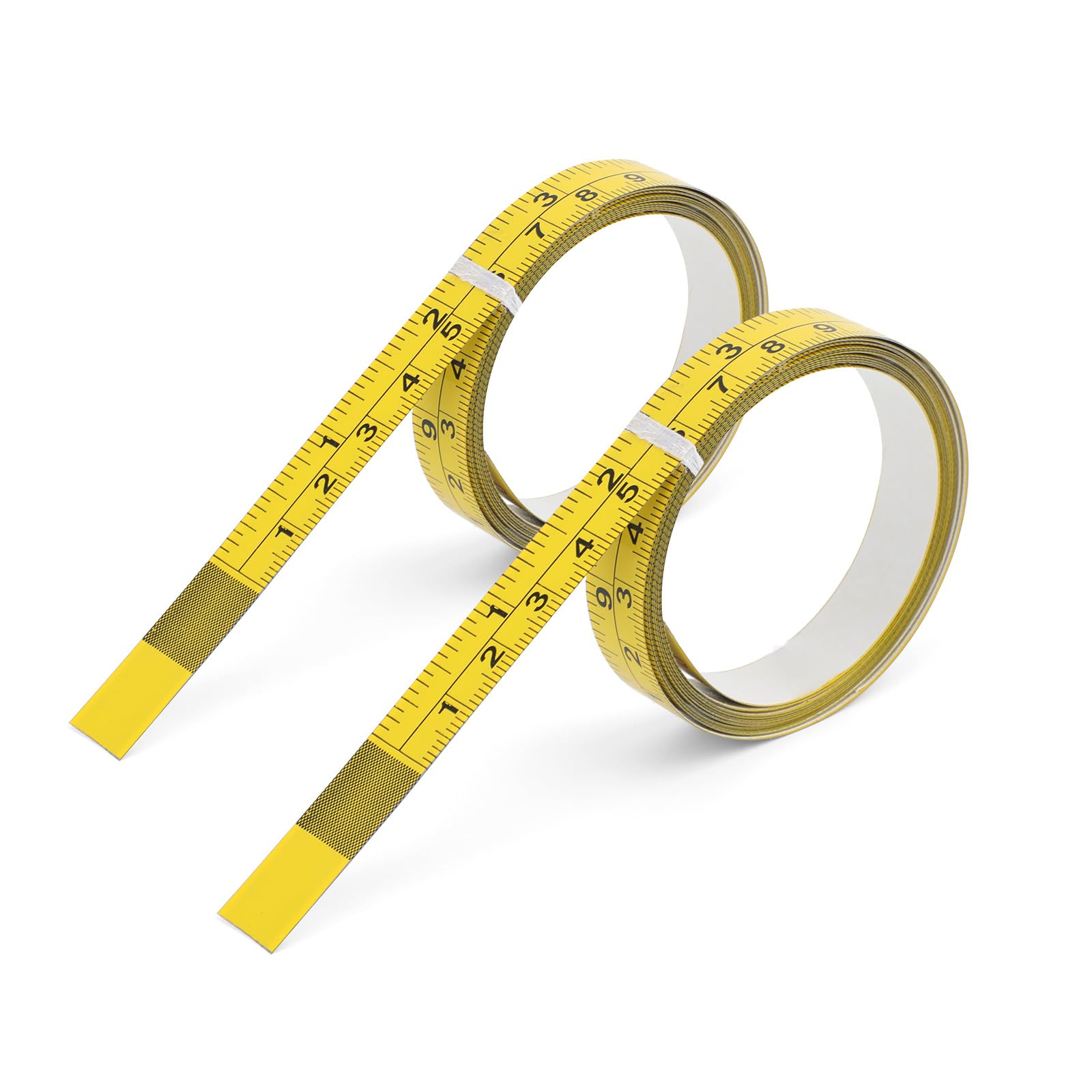 2pcs Self Adhesive Metric Tape Measure, Fastcap Sewing Tape Measure, Steel Measurement Tape 200cm/78.74in Yellow Adhesive Measuring Ruler Tape Meter Stick for Woodworking Saw Drafting Table