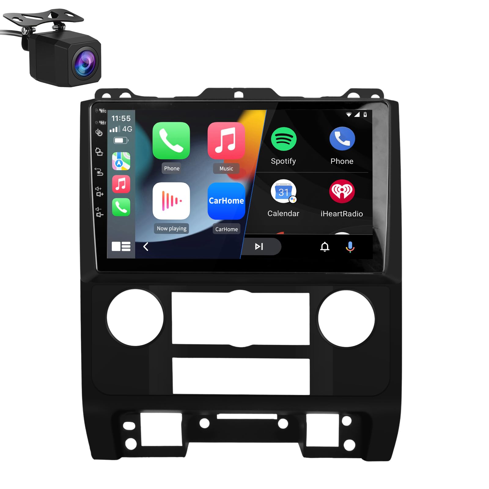 Android 13 Car Radio for Ford Escape 2007-2012, 9 inch Touch Screen Stereo with GPS WiFi SWC Wireless CarPlay Android Auto Reverse Camera [2G+64G]