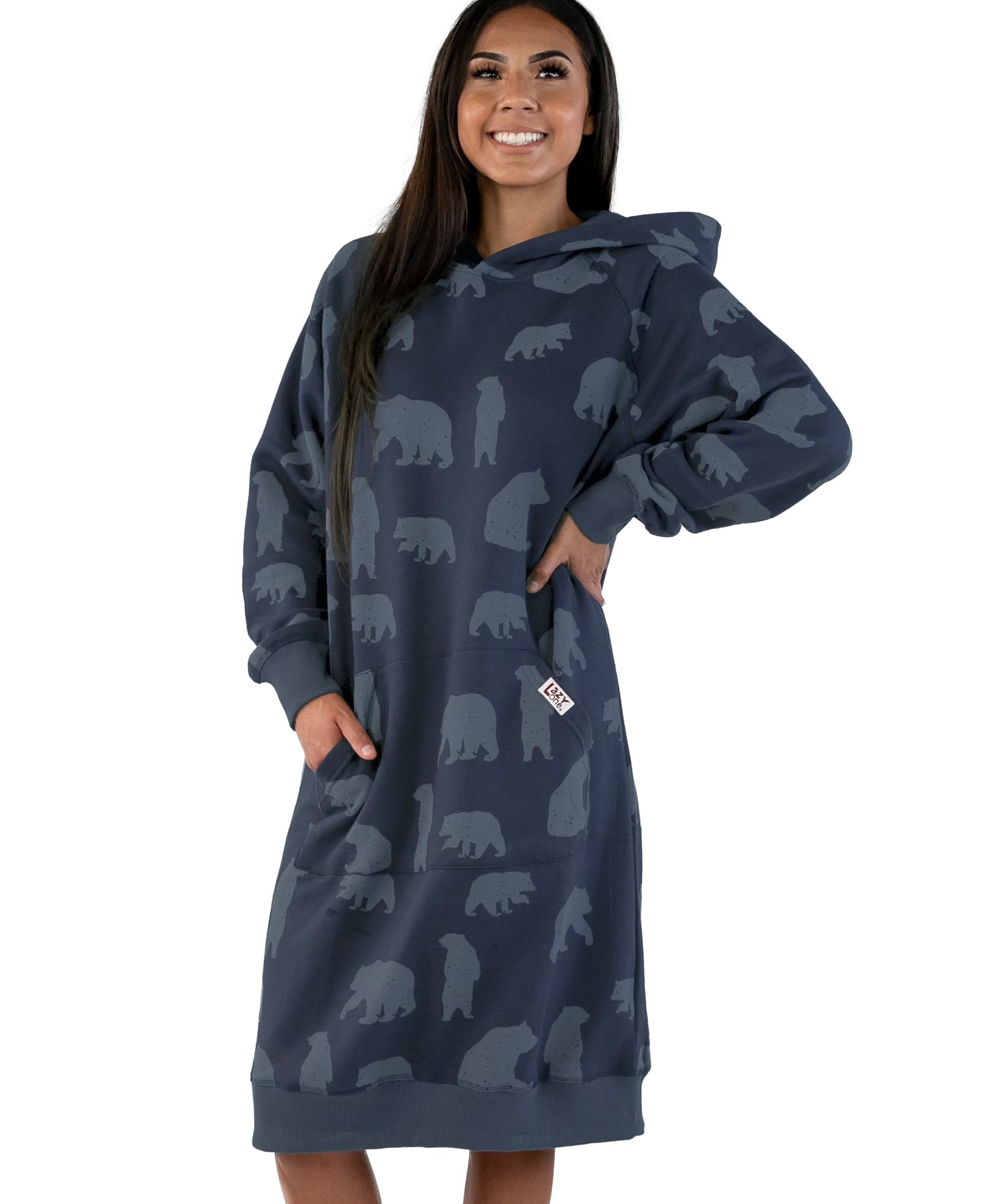 Lazy One Oversized Hoodie Sweatshirt, Comfortable Sleepwear, Sweater Dress For Women
