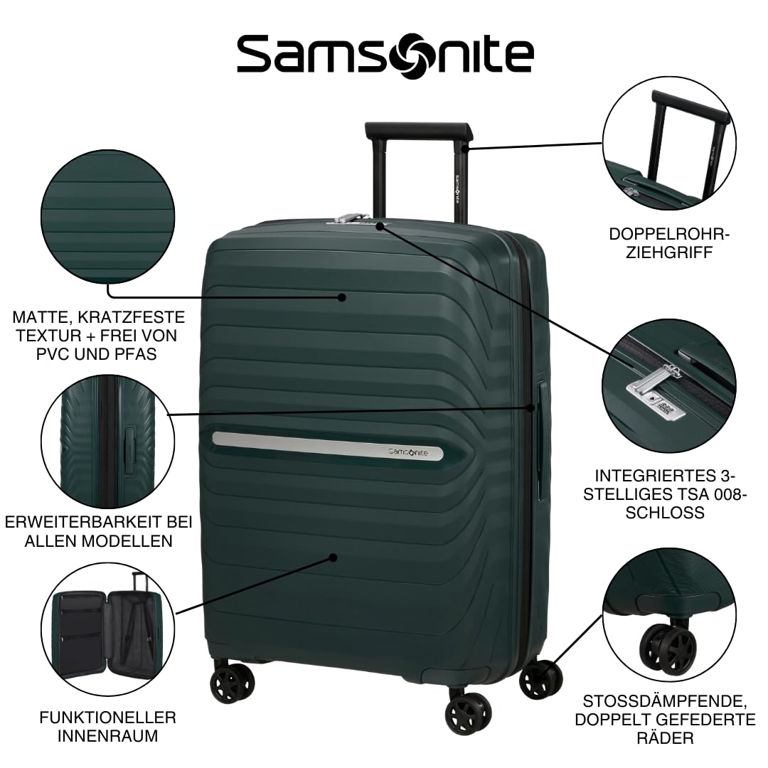 Samsonite Neo Flux Spinner L Erweiterbarer Koffer 75 cm 109/121 L Schwarz