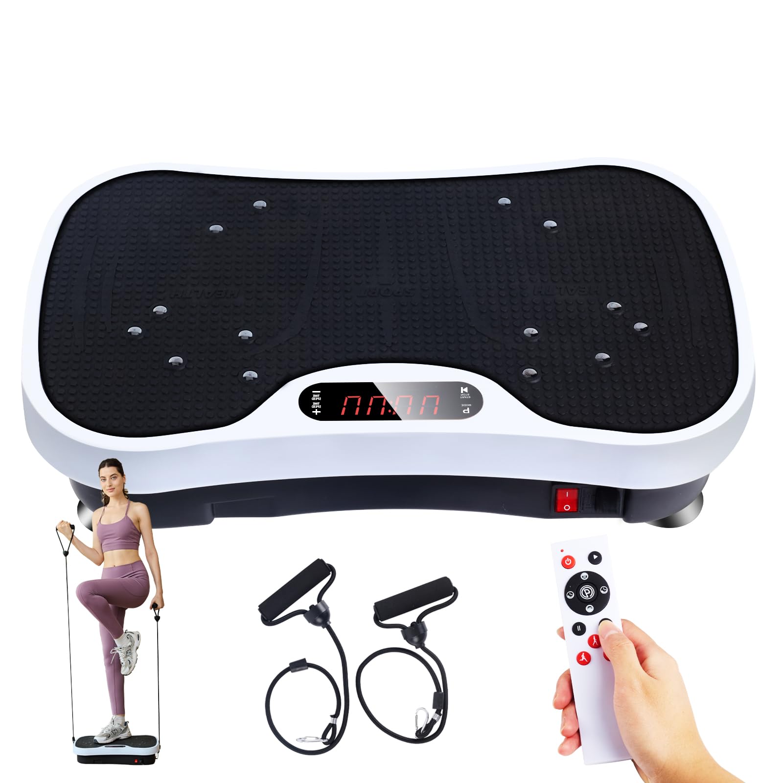 Máquina de ejercicios con placa de vibración – Plataforma de fitness Placa de vibración para drenaje linfático, máquina agitadora