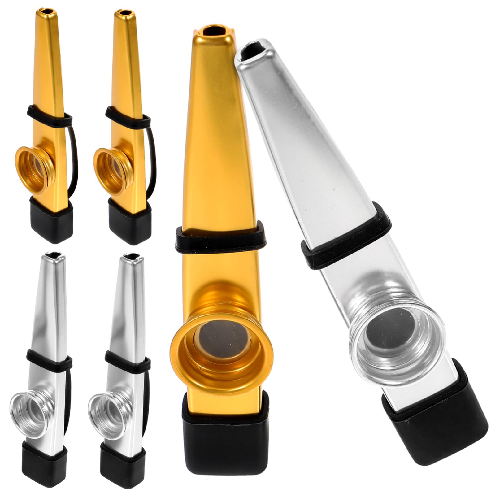 ERINGOGO Beginner Kazoos Set 6pcs Metal Kazoos for Boys and Girls Adults Kazoo Instrument Music Educati