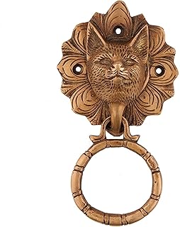 Zewnętrzne kołatki do drzwi wejściowych, pierścień z głową konia Vintage klamka do szafki Szafa Stare drewniane drzwi, solidna mosiężna klamka do drzwi Artisan Made Home Decor Access