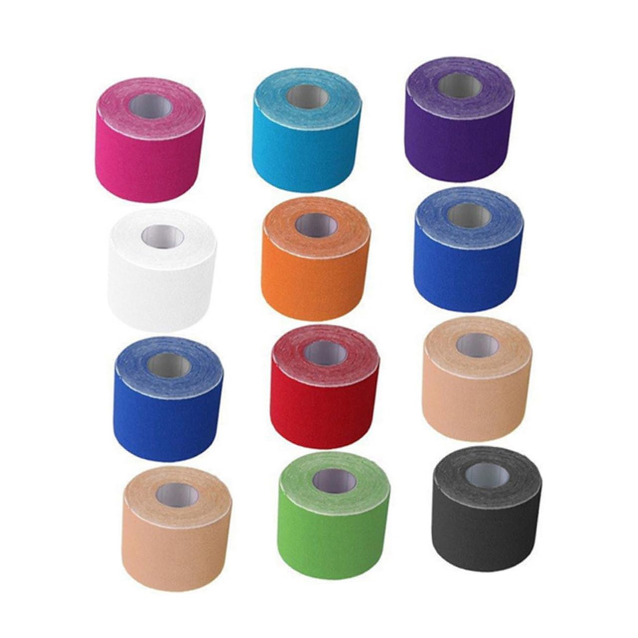 BUGUUYO 12Rolls Self Adhesive Elastic Muscle Tapes of Wear Resistant Sports Tape for Ankle Joint Support Moisture Release for Injury and Performance