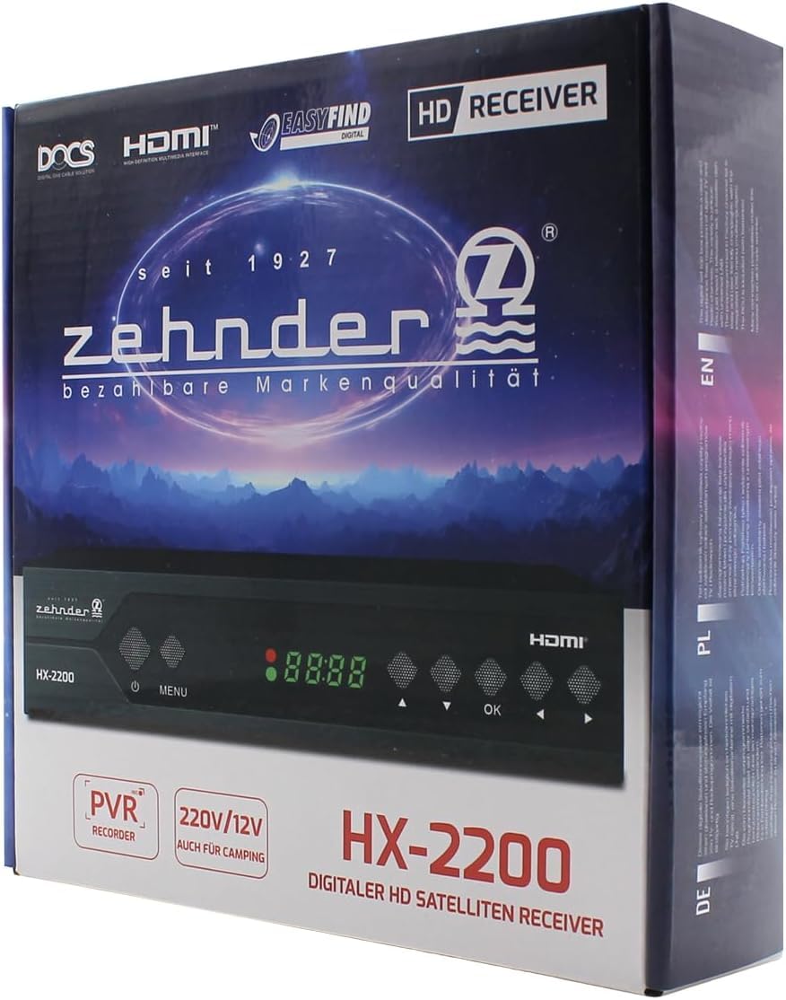 [ Bardzo dobry test, Note 1.2 *] Odbiornik satelitarny HX 2200 + kabel satelitarny z funkcją nagrywania, obsługuje Full HD, cyfrowy odbiornik satelitarny do anteny satelitarnej, telewizora, odbiornika