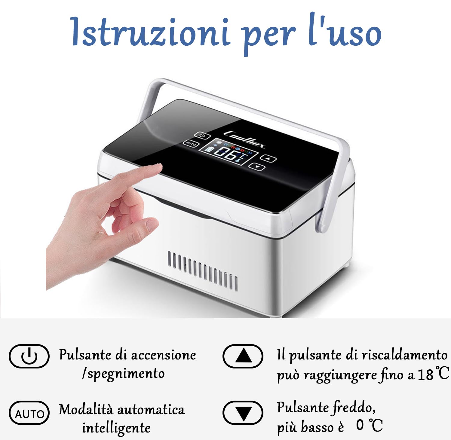 Frigorifero per medicinali, scatola frigo per insulina portatile con 3 batterie, mini termostato ampio spazio di refrigerazione per auto, viaggi, borsa termica per uso medico domestico