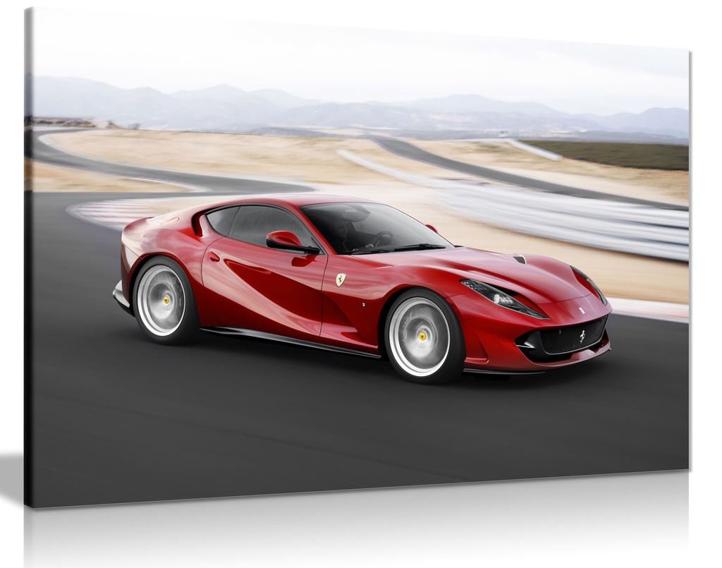Panther Print Ferrari 812 Superfast Canvas Wall Art Picture Print (36X24)