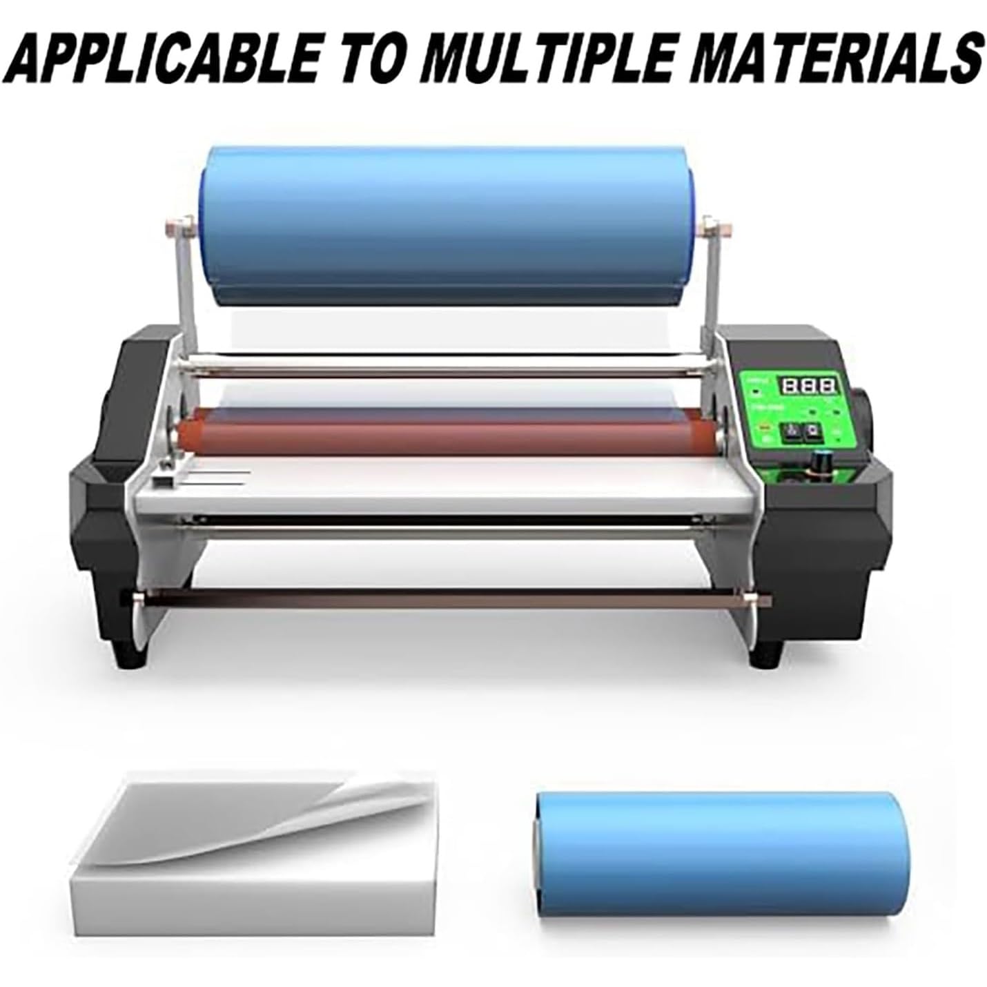 Laminator folii na zimno i gorąco, komercyjny laminator dwustronny A3/A4, maks. szerokość 350 mm, regulacja temperatury 0-200°C, 3-minutowe nagrzewanie wstępne do laminowania termicznego, do użytku