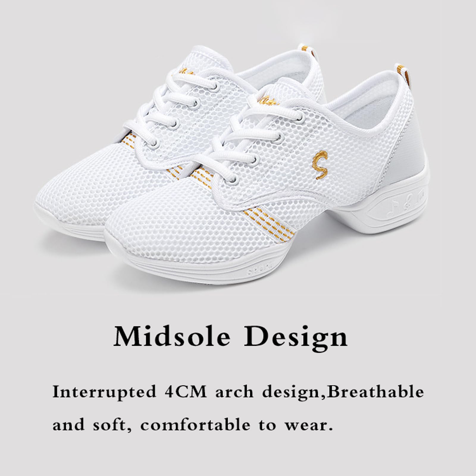 Scarpe Da Danza Jazz E Hip Hop - Sneakers Con Suola AIR E Supporto Arco - Foto 4