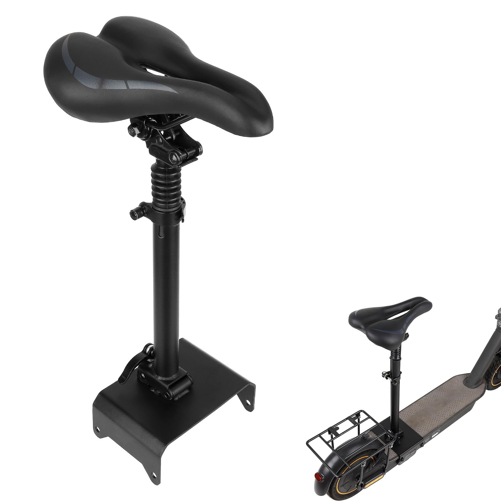 Générique Siege Trotinette Electrique, Selle Trottinette Réglable en Hauteur, Selle Trottinette électrique Pliable Antichoc, pour Un Confort De Conduite Amélioré