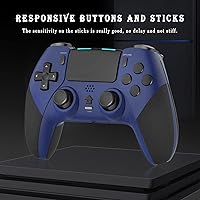 Vista 4 de OFOTEIN Controlador inalámbrico Pro para controlador PS4, controlador de juego compatible con Playstation 4SlimProPC, batería recargable integrada