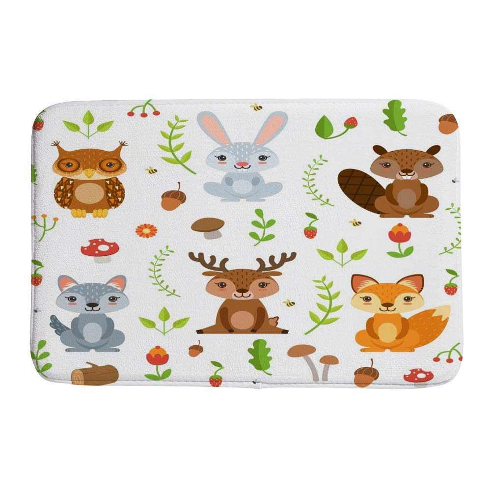 Tapis de bain forêt 91x61 cm antidérapant et lavable