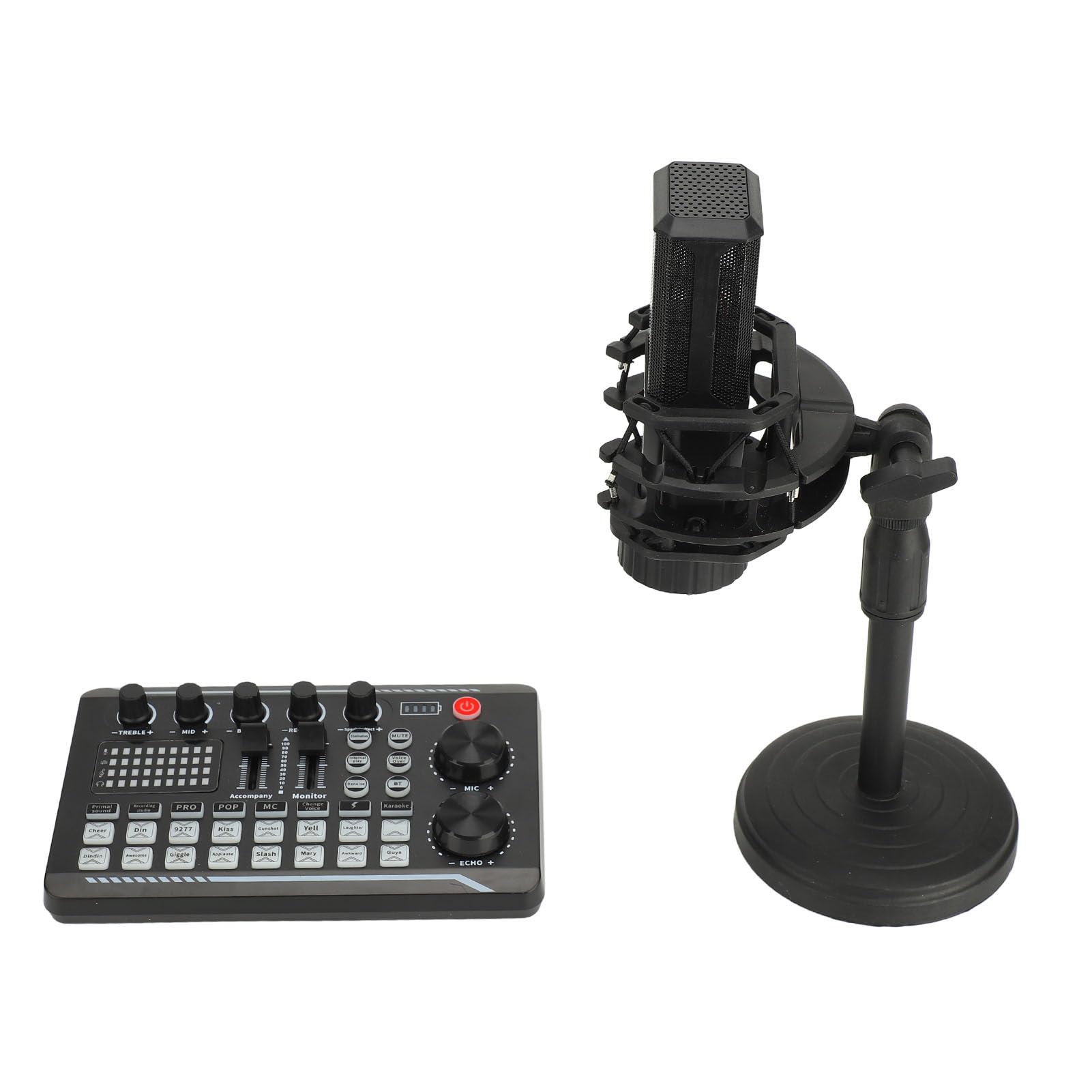 Paquete de Equipo de Podcast Micrófono de Condensador Cardioide Profesional Mezclador de Sonido para Grabación de Podcasting Canto Transmisión de Juegos Portátil