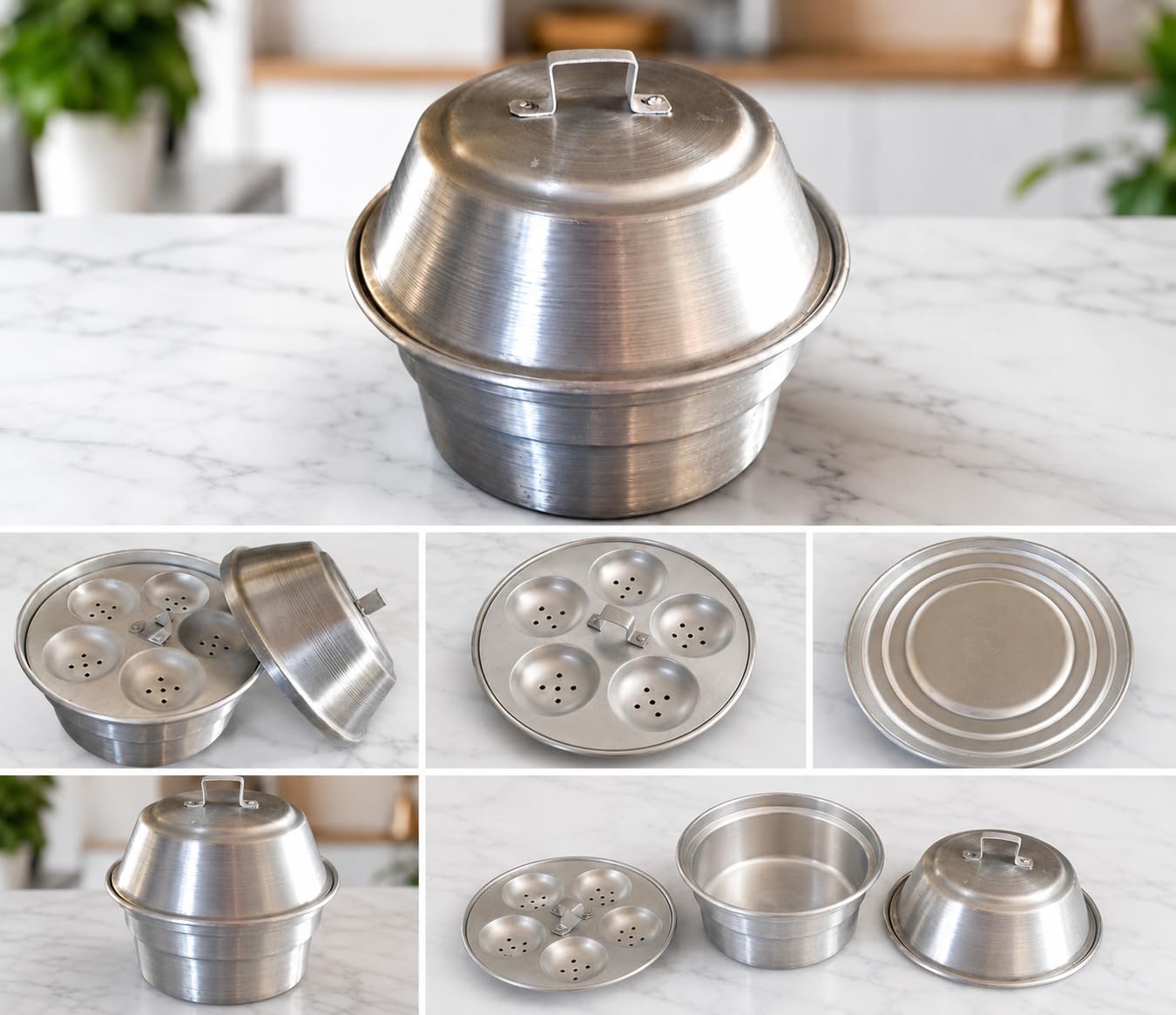 Aluminium Idli Pot – Durable| Lightweight| Perfect for Fluffy Idlis, Steaming, and Multipurpose Cooking | 2 idli plates | 10 idlies-picture-22