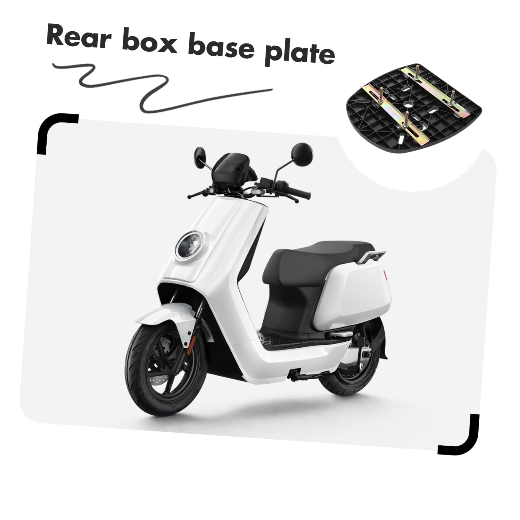 Placa Base Tornillos Fijos para para Caja Trasera de Motocicleta Diseño Reforzado y Tiras Antideslizantes Soporte Resistente y Seguro