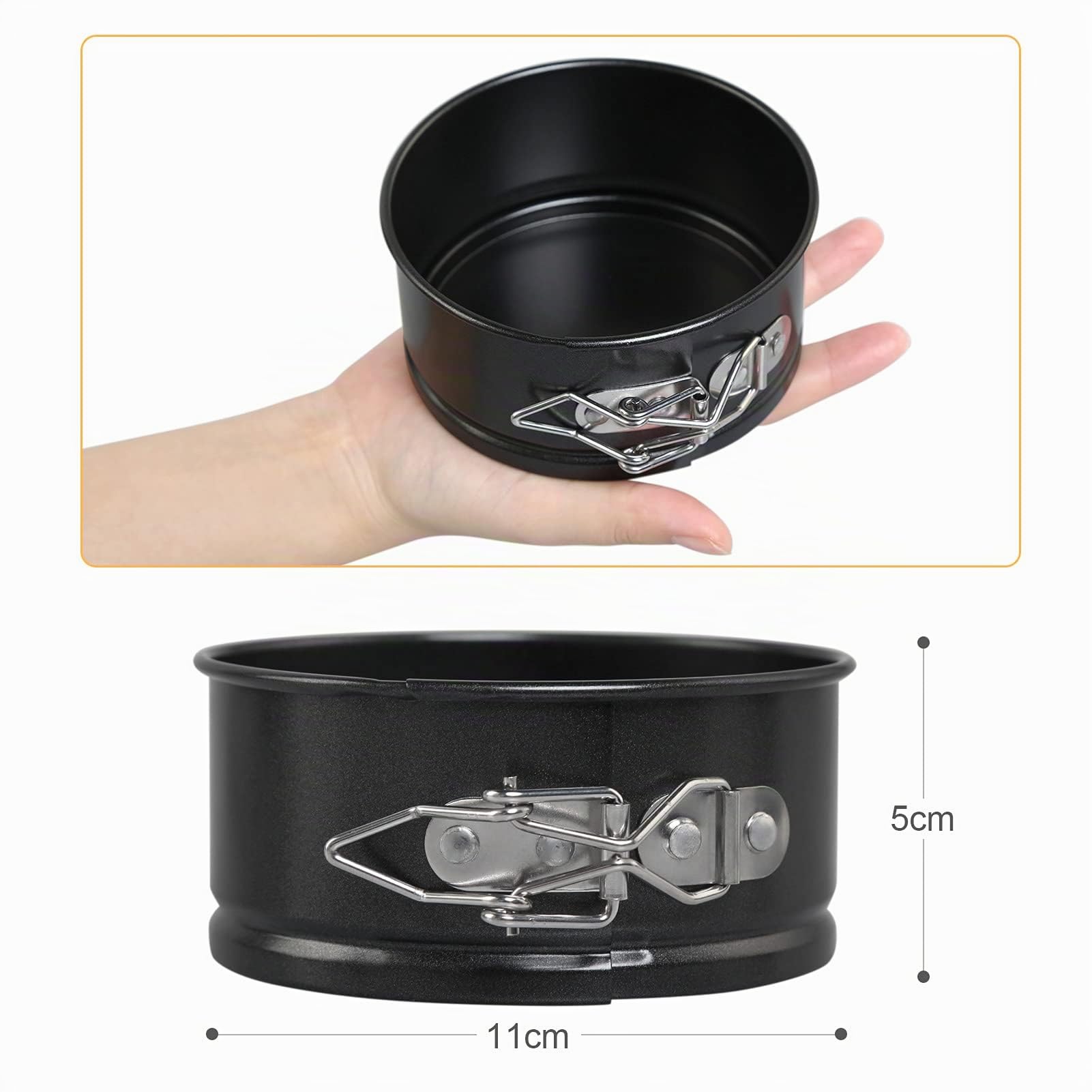 LEADSTAR Klein Springform, 4 Stück 4‘’ Mini Kuchenform Backformen Kleine Runde Tortenform Kuchenbackform Backutensilien Set Beschichtet Antihaft mit Abnehmbarer Flachboden
