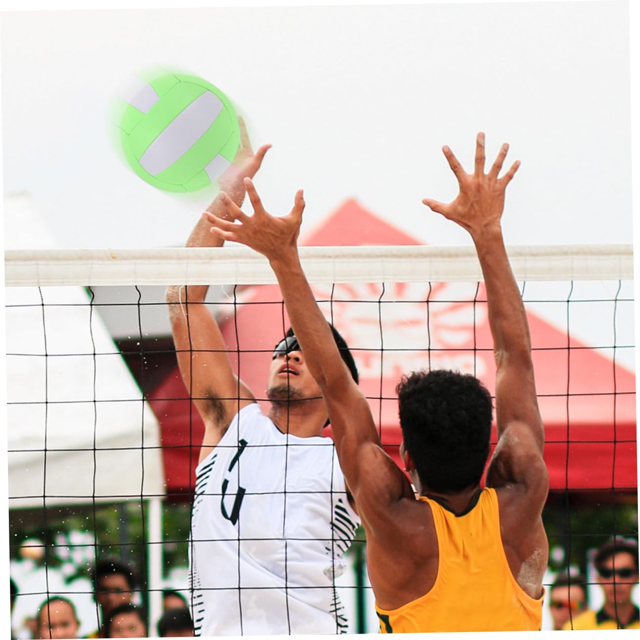 UPKOCH de Voleibol Entrenamiento Interior Equipamiento Deportivo Color Verde Macaron y Blanco para Práctica y Duradero y Visible la