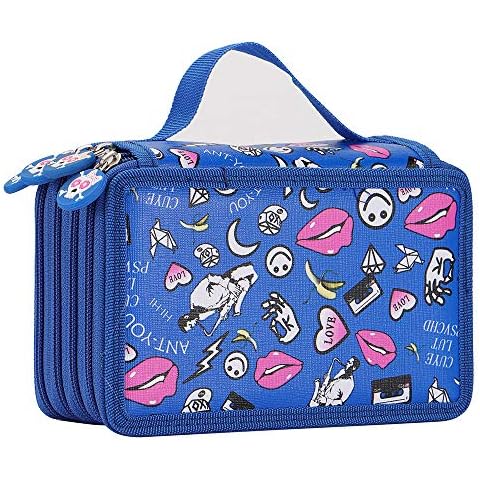 72 Slots High Capacity Zipper Pens Pencil Case Cover