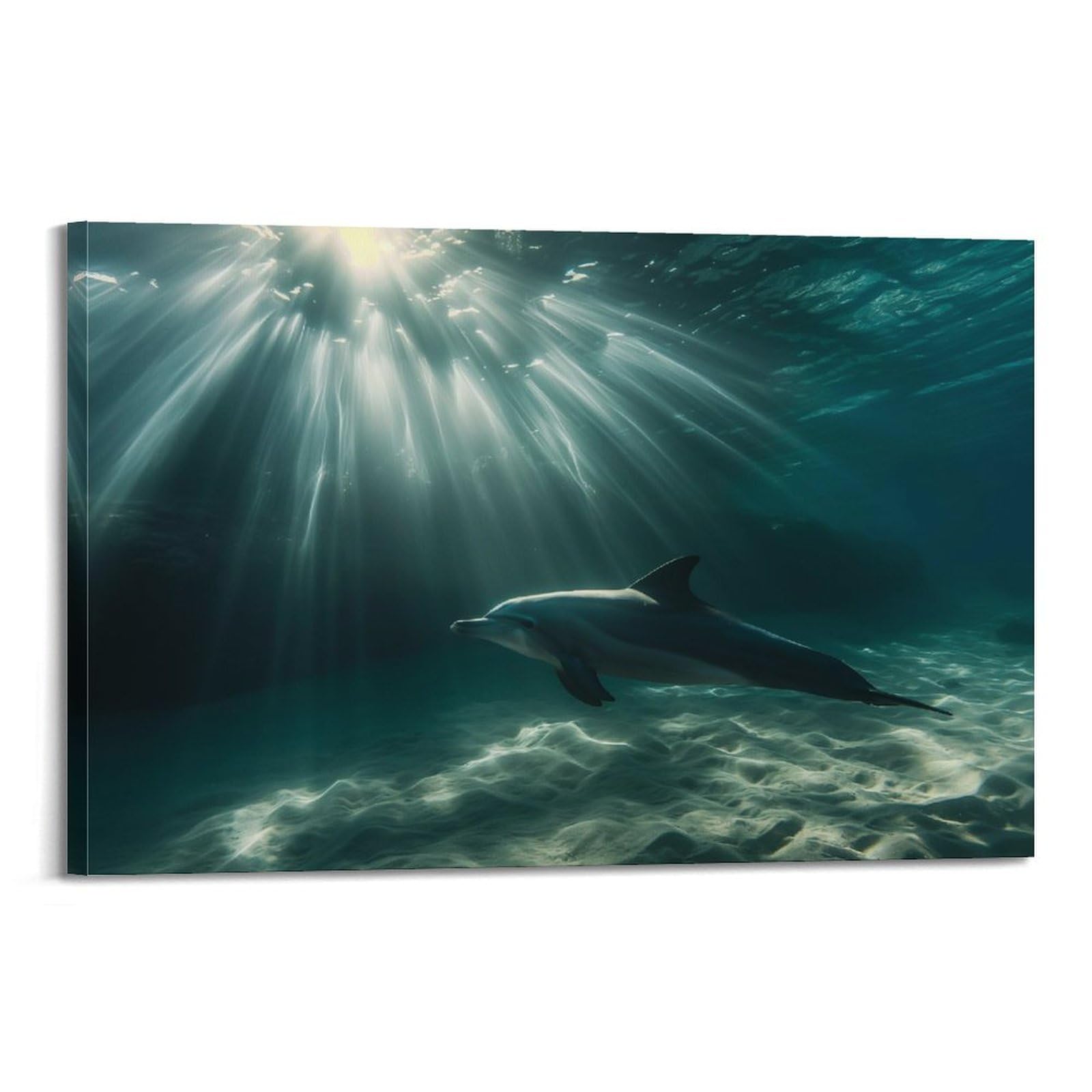 MJZLQN Marine Animal Poster Dolphins Under Sunlight Poster Decorative Painting Canvas Wall Posters And Art Picture Print Modern Family Bedroom Decor Posters 20x30inch(50x75cm)