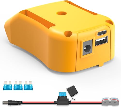 Paquete de 2 adaptadores de cargador USB para batería Dewalt de 20 V60 V, adaptador de cargador de teléfono tipo C para iPhone y Android, carga