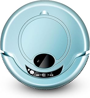 GUVAA Robot de limpieza inteligente con cepillos hexagonales, robot de barrido 3 en 1, carga USB, limpiador automático de suciedad, polvo, pelo, para suelos de madera dura, azulejos, color azul