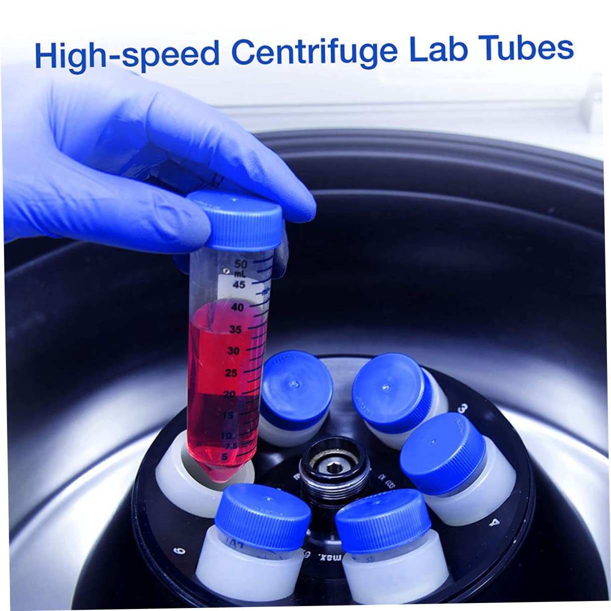 Zerodeko Provette da Centrifuga con Fondo Conico 50ml Blu, 50 Pezzi