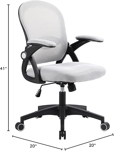 Miniatura 3 de Silla de oficina en casa, silla de escritorio ergonómica para hombres y adultos, silla de computadora de malla giratoria con reposabrazos abatible